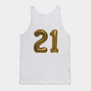 Bronze 21st Birthday Metallic Helium Balloons Numbers Tank Top